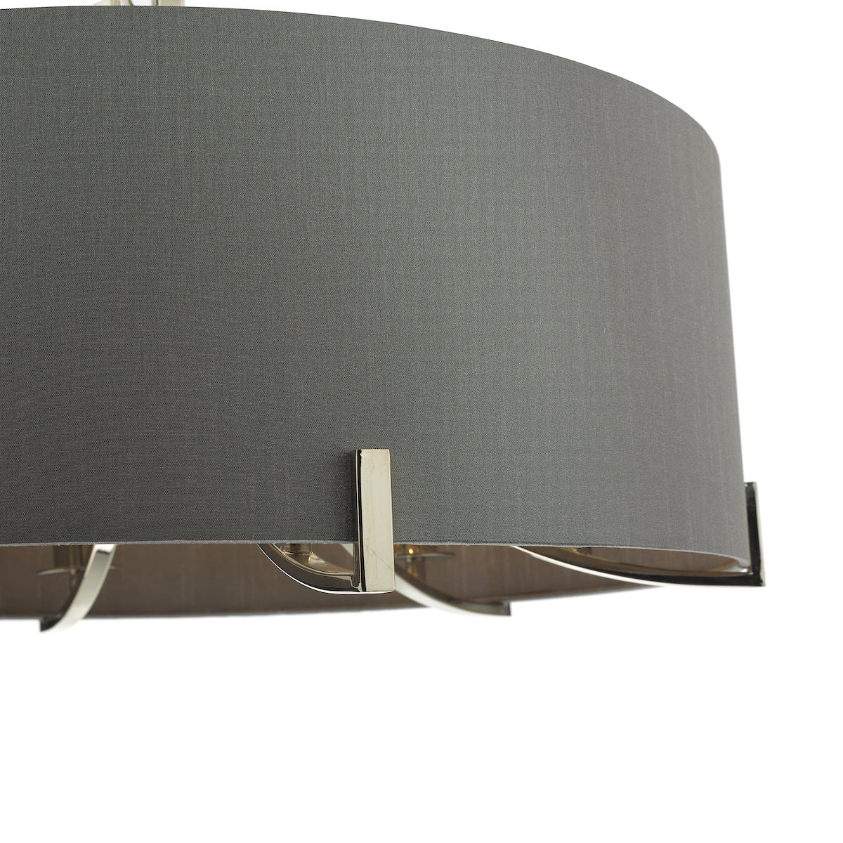 Veyron 6 Light Pendant Polished Nickel With Grey Shade<br>Polished Nickel