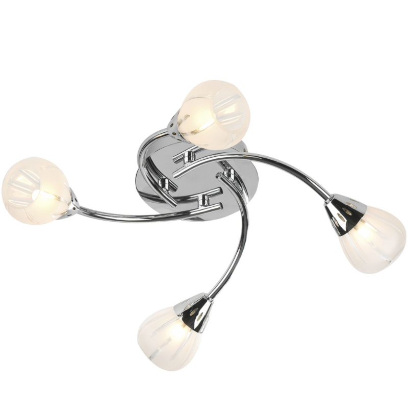 Villa 4 Light Chrome Semi-Flush Ceiling Fitting