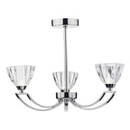 Vito 3 Light Semi Flush Polished Chrome<br>Polished Chrome