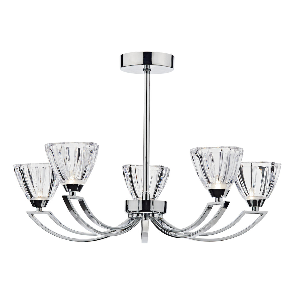 Vito 5 Light Semi Flush Polished Chrome<br>Polished Chrome