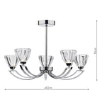 Vito 5 Light Semi Flush Polished Chrome<br>Polished Chrome