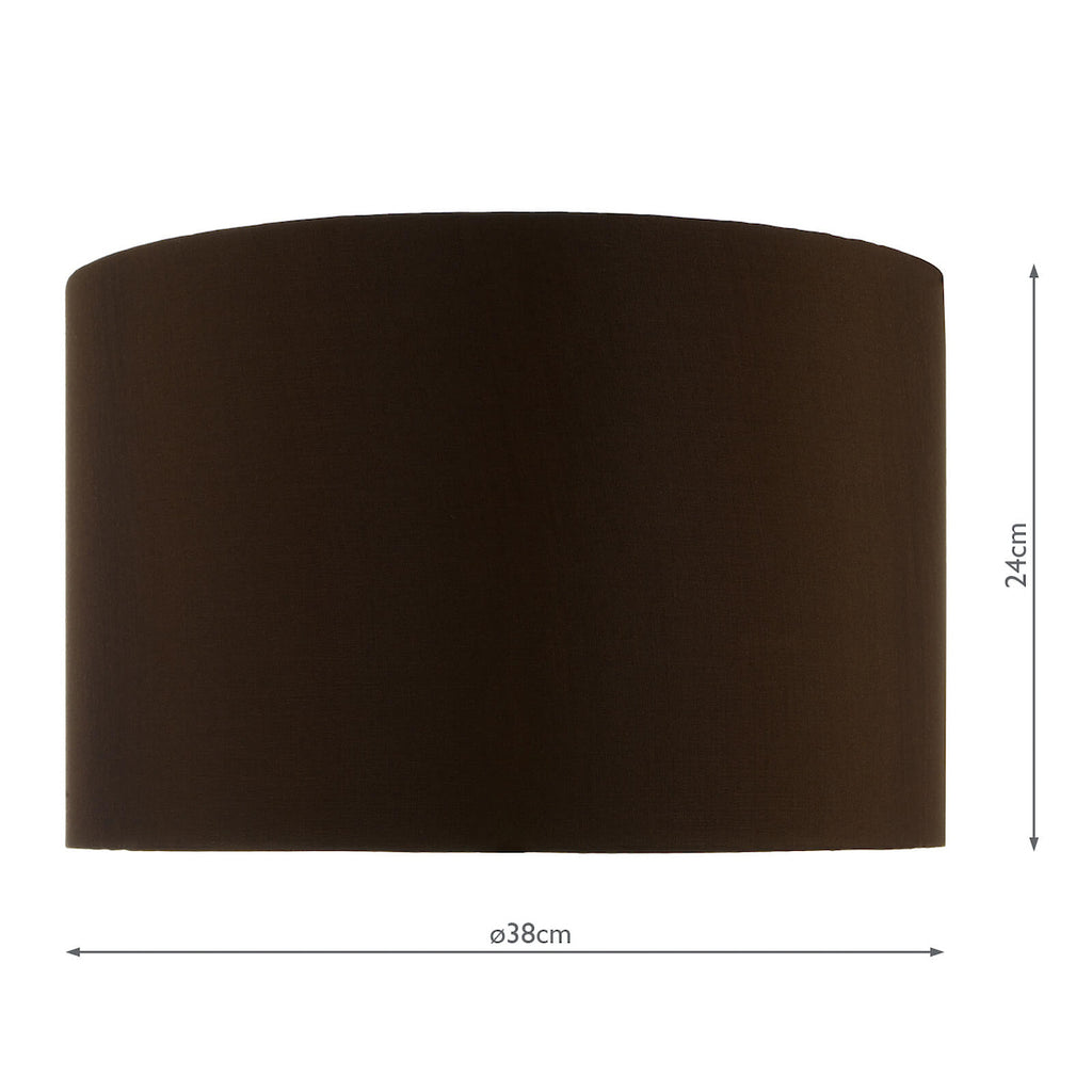Voyage Brown Faux Silk Drum Shade 38cm<br>Brown