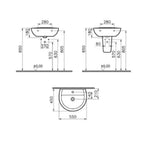VitrA Layton 550x450mm 1 T/H Basin