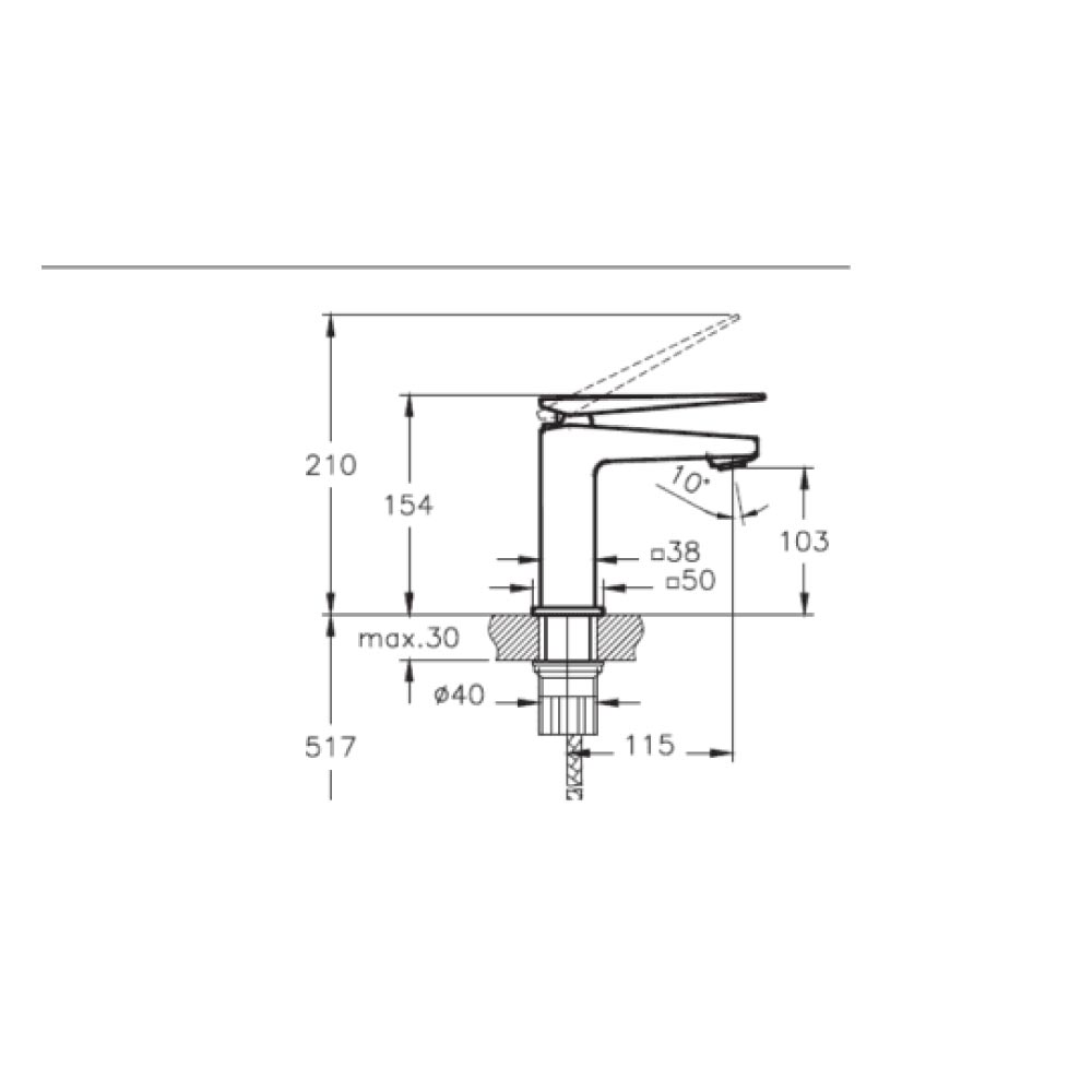 VitrA Brava Basin Mixer (No Waste)