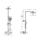 VitrA Aquaheat Bliss 250 Thermostatic Shower Column (Min 1 Bar Req)