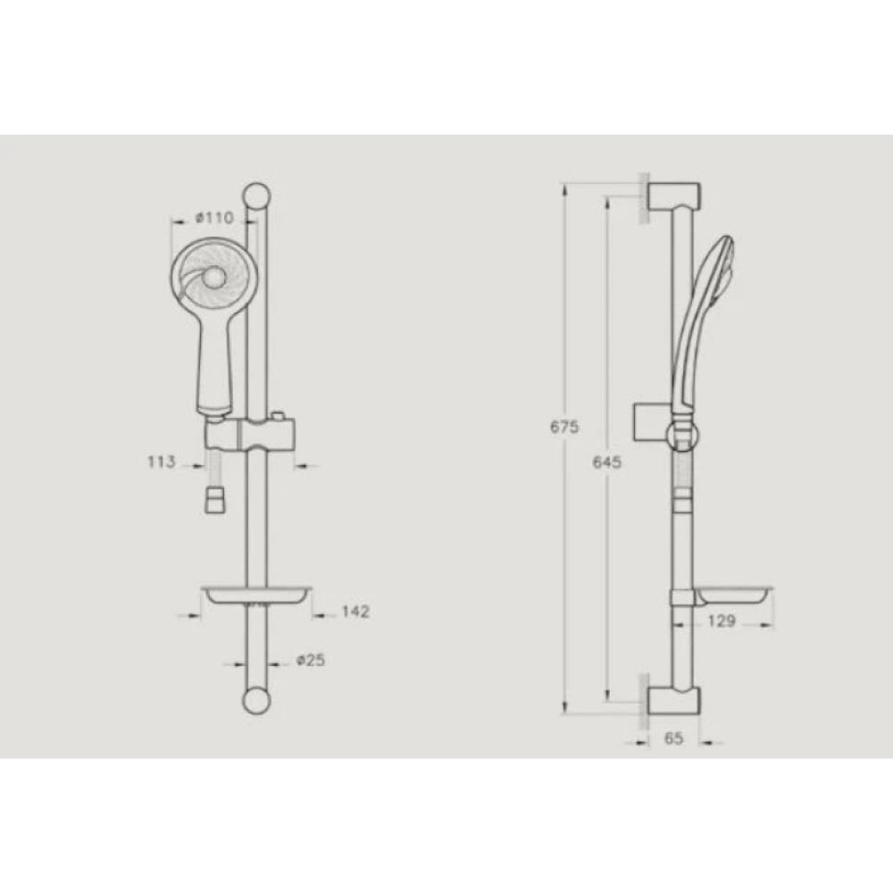 VitrA High Pressure Thermostatic Bar Shower Valve C/W Multi Function Kit