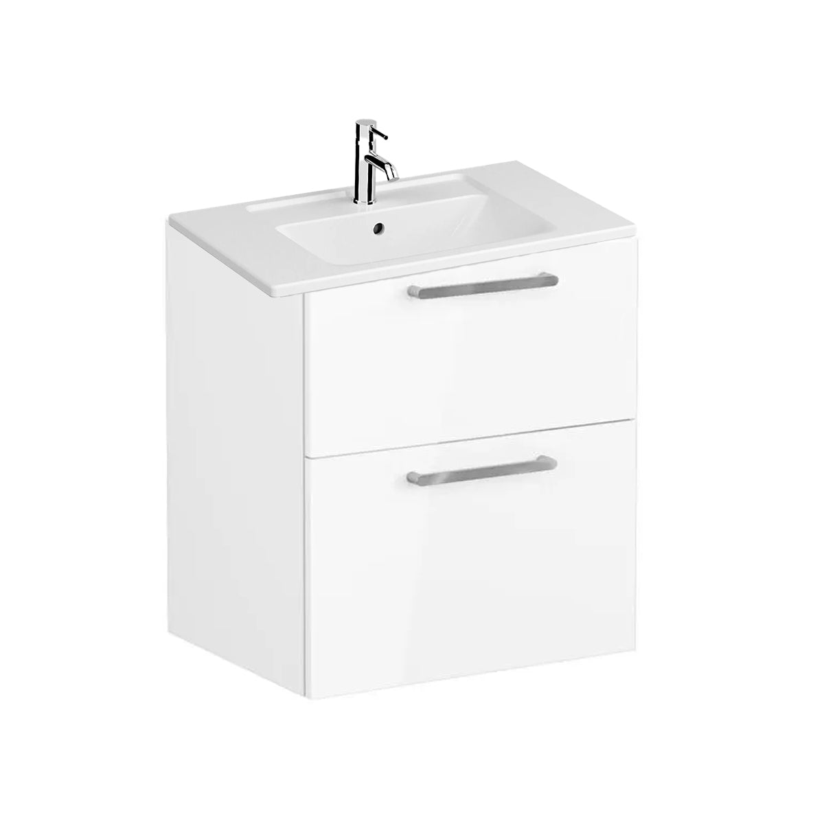 VitrA Integra Wall Mounted 2 Drawer Complete Basin Unit - Gloss White