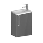 VitrA Integra Wall Mounted Compact Complete Basin Unit - Gloss Anthracite