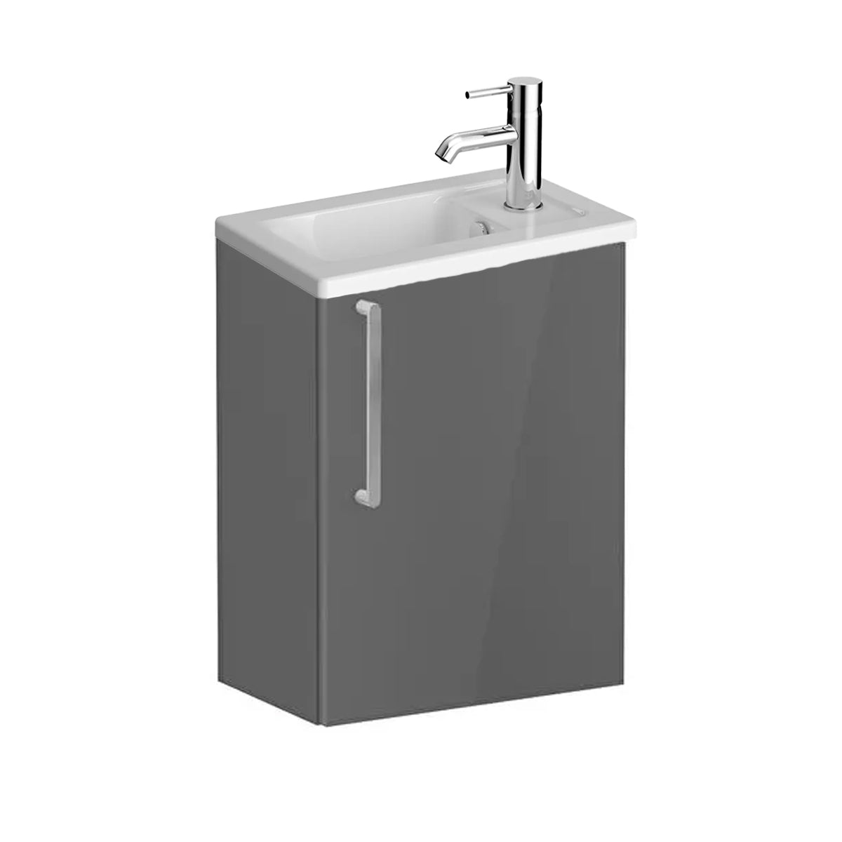 VitrA Integra Wall Mounted Compact Complete Basin Unit - Gloss Anthracite