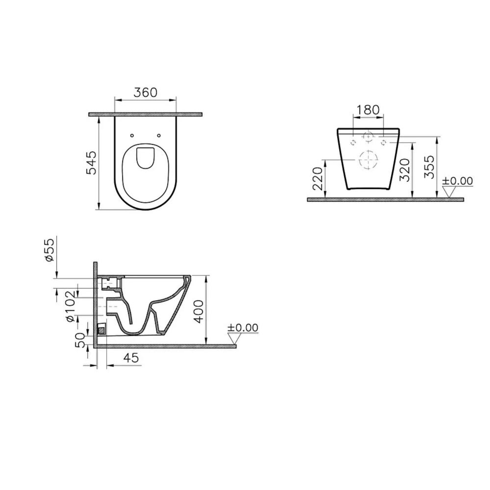 VitrA Integra Wall Hung Soft Close Complete Toilet