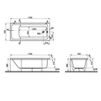 VitrA Neon 1700mm Bath with Legs