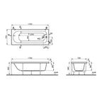 VitrA Optima 1700mm Bath with Legs