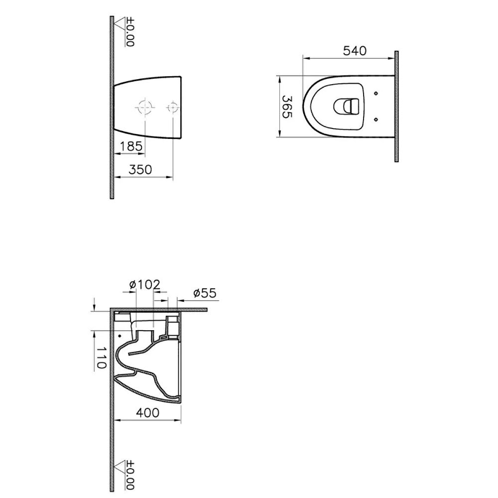 VitrA Sento Back To Wall Concealed Cistern Soft Close Complete Toilet