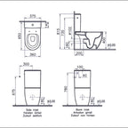 VitrA Sento Close-Coupled Soft Close Open Back Complete Toilet