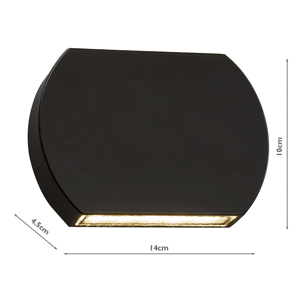 Vulcan Outdoor Wall Light Dark Grey IP44 LED<br>Matt Grey