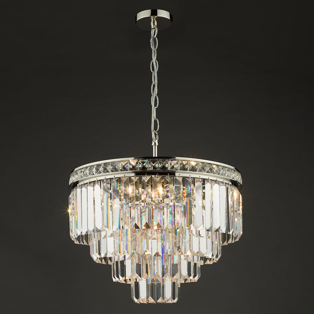 Vyana 4 Light Pendant Polished Nickel Crystal<br>Crystal