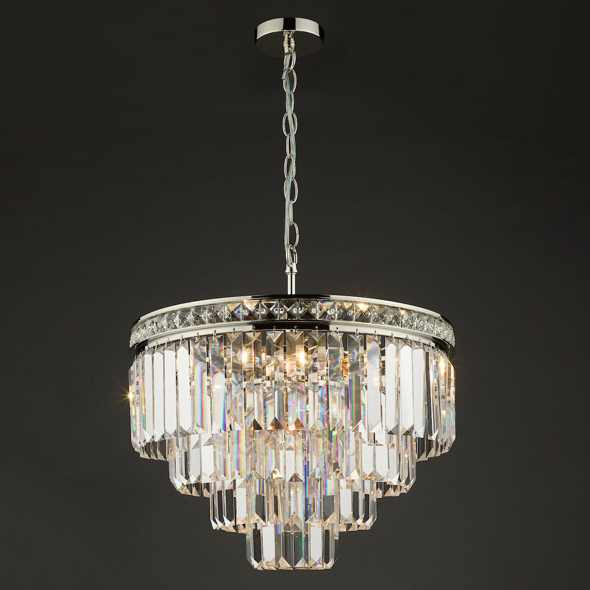 Vyana 4 Light Pendant Polished Nickel Crystal<br>Crystal