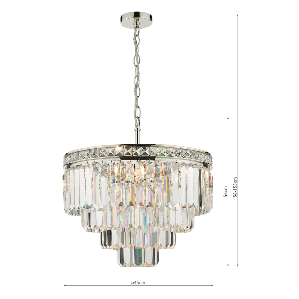 Vyana 4 Light Pendant Polished Nickel Crystal<br>Crystal