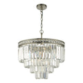Vyana 4 Light 4 Tier Pendant Brushed Nickel and Crystal Droppers<br>Crystal