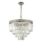 Vyana 4 Light 4 Tier Pendant Brushed Nickel and Crystal Droppers<br>Crystal
