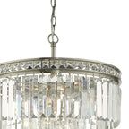 Vyana 4 Light 4 Tier Pendant Brushed Nickel and Crystal Droppers<br>Crystal