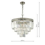 Vyana 4 Light 4 Tier Pendant Brushed Nickel and Crystal Droppers<br>Crystal