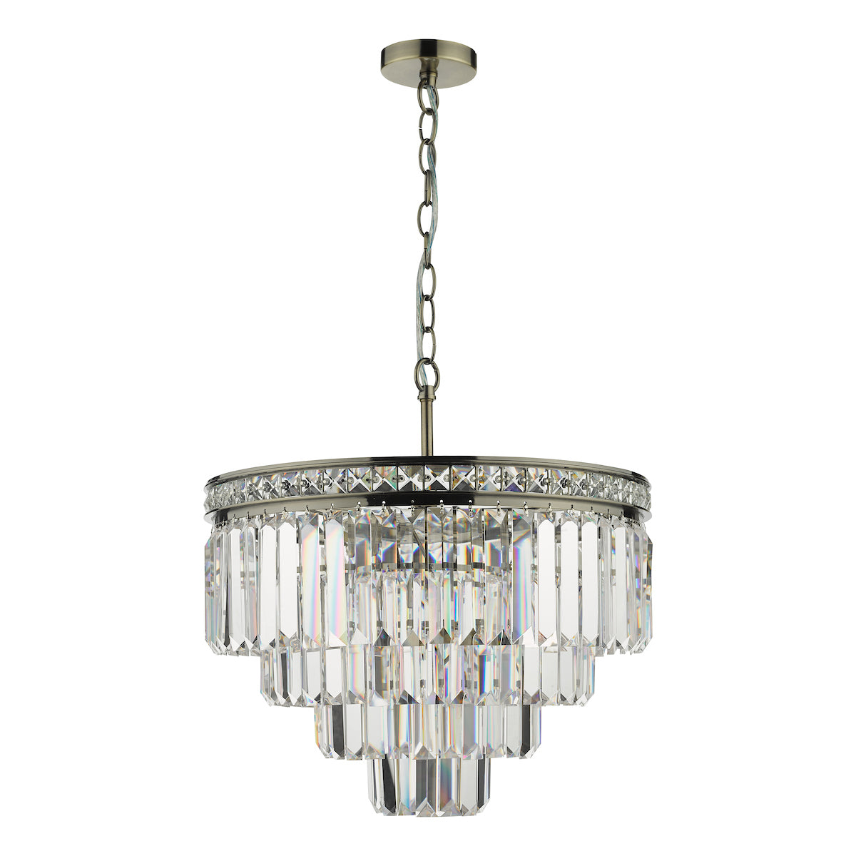 Vyana 4 Light Pendant Antique Brass Crystal<br>Crystal