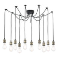 Waco 10 Light Pendant Antique Brass Matt Black<br>Antique Brass