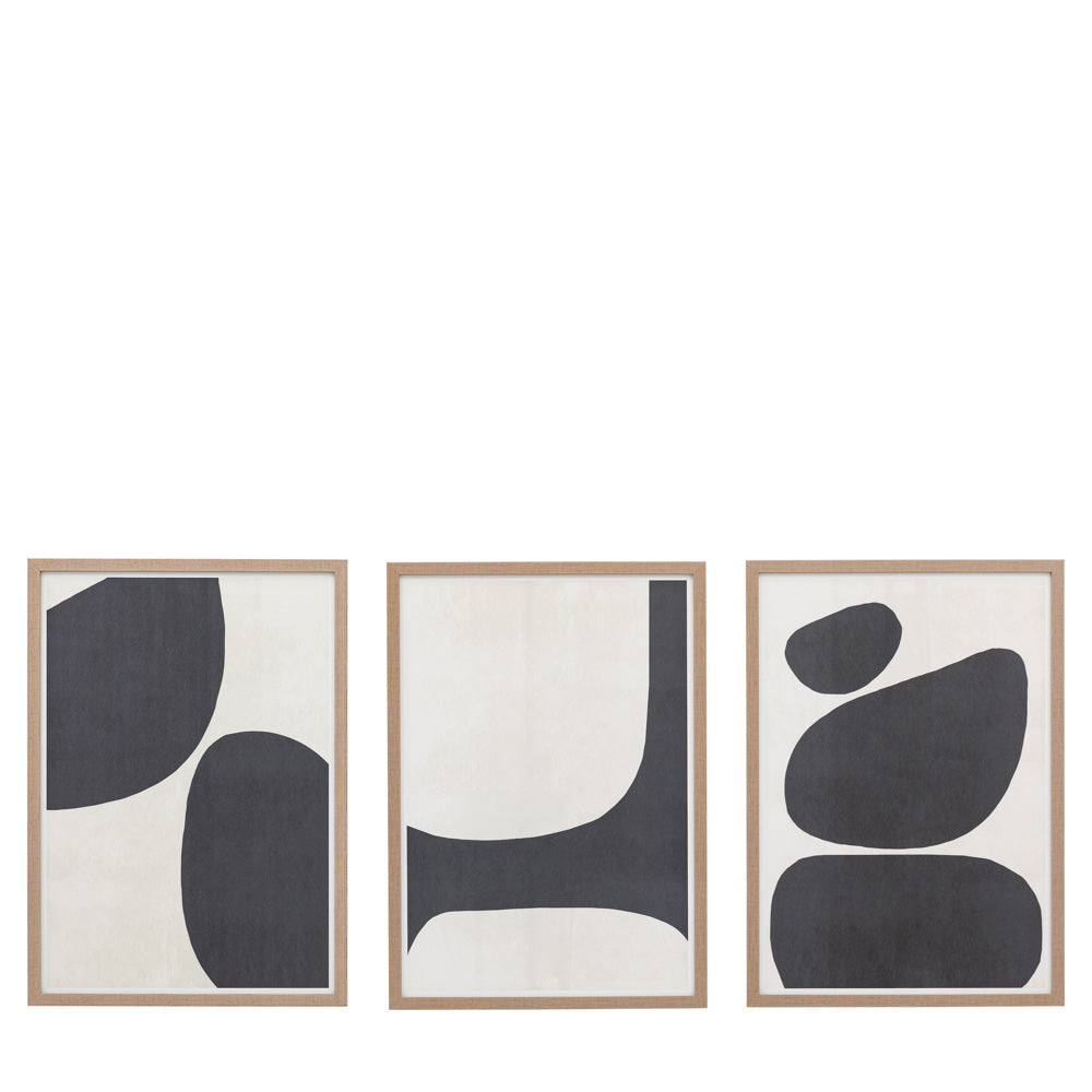 Pebble Collection Framed Canvas Set of 3