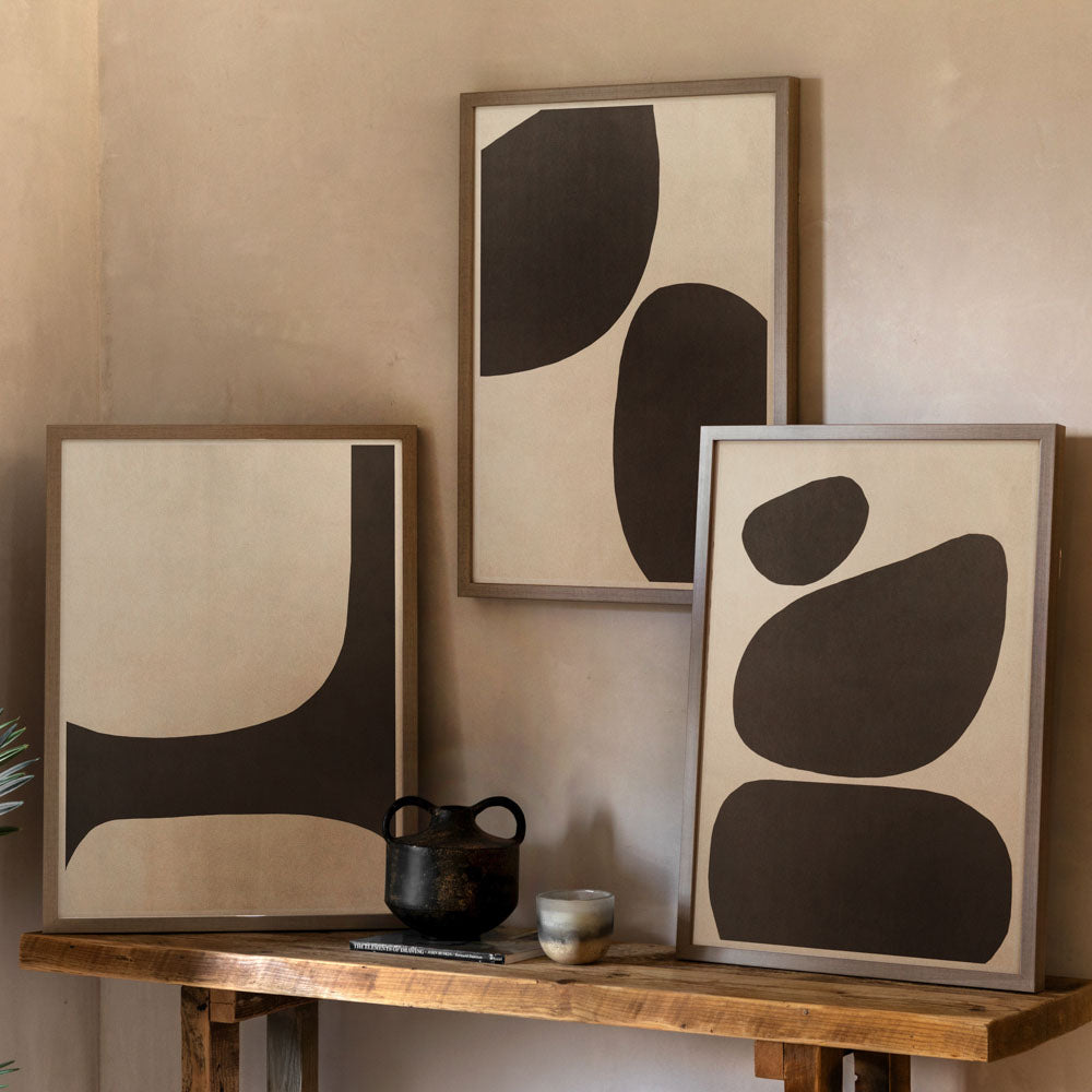 Pebble Collection Framed Canvas Set of 3