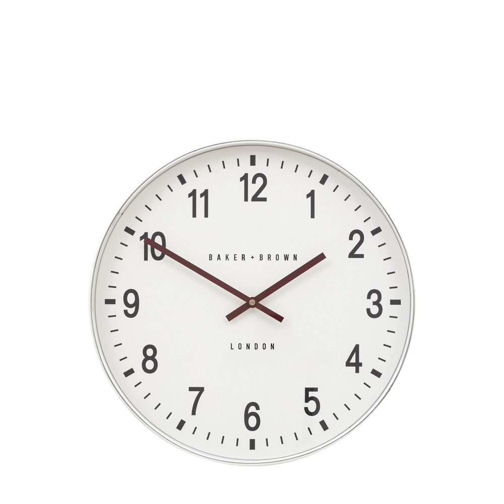 Cambridge Wall Clock Chrome 40cm