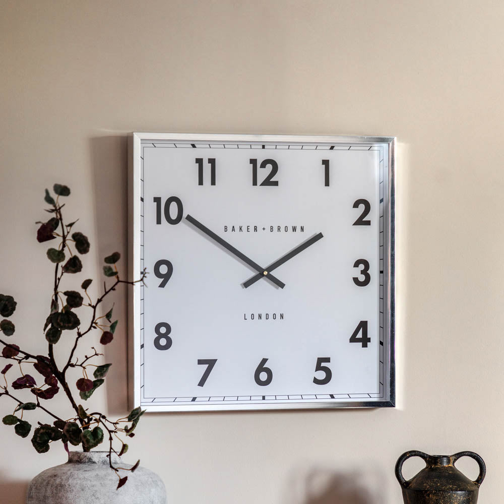 Buxton Wall Clock Chrome 50cm