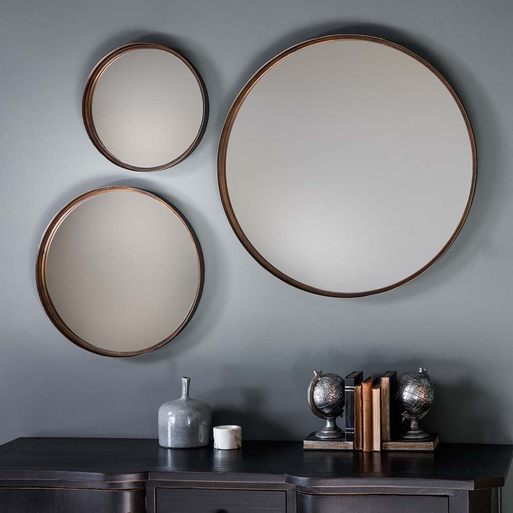 Woking Round Mirror Bronze (2 Pack)