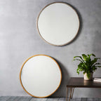 Ramsbury Round Mirror Antique Gold Large