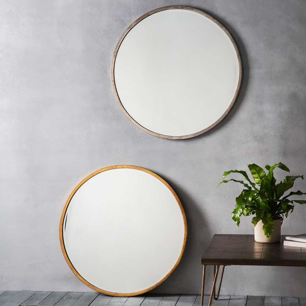 Ramsbury Round Mirror Antique Gold Large