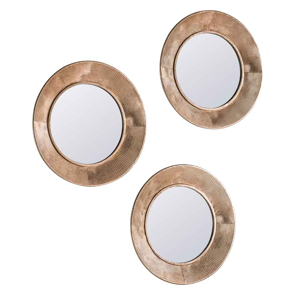 Sari Round Mirror Trio Gold Small