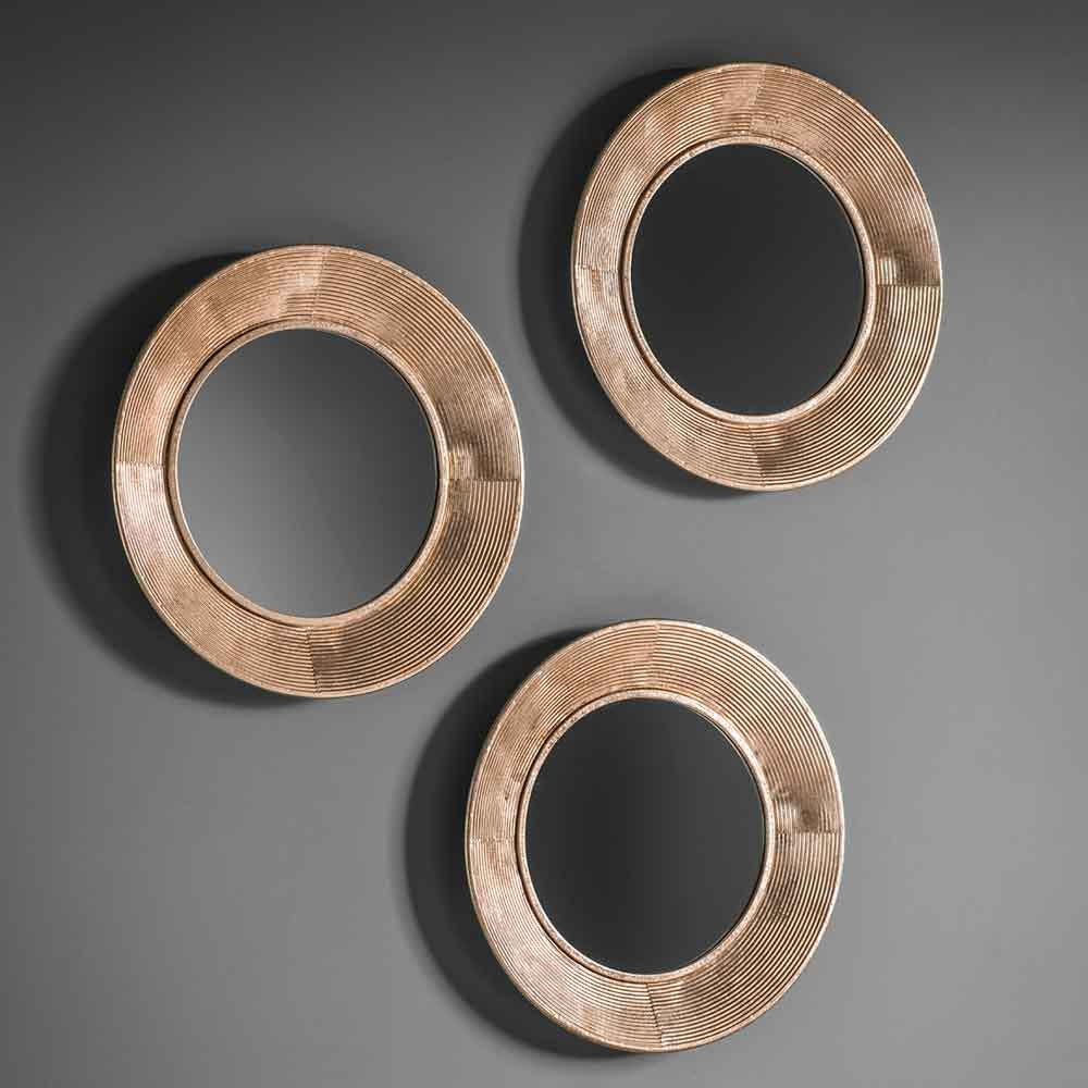Sari Round Mirror Trio Gold Small