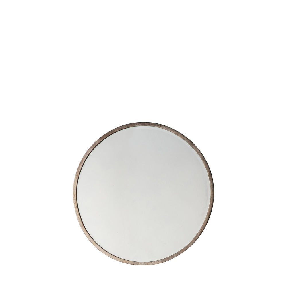 Ramsbury Round Mirror Antique Silver Small