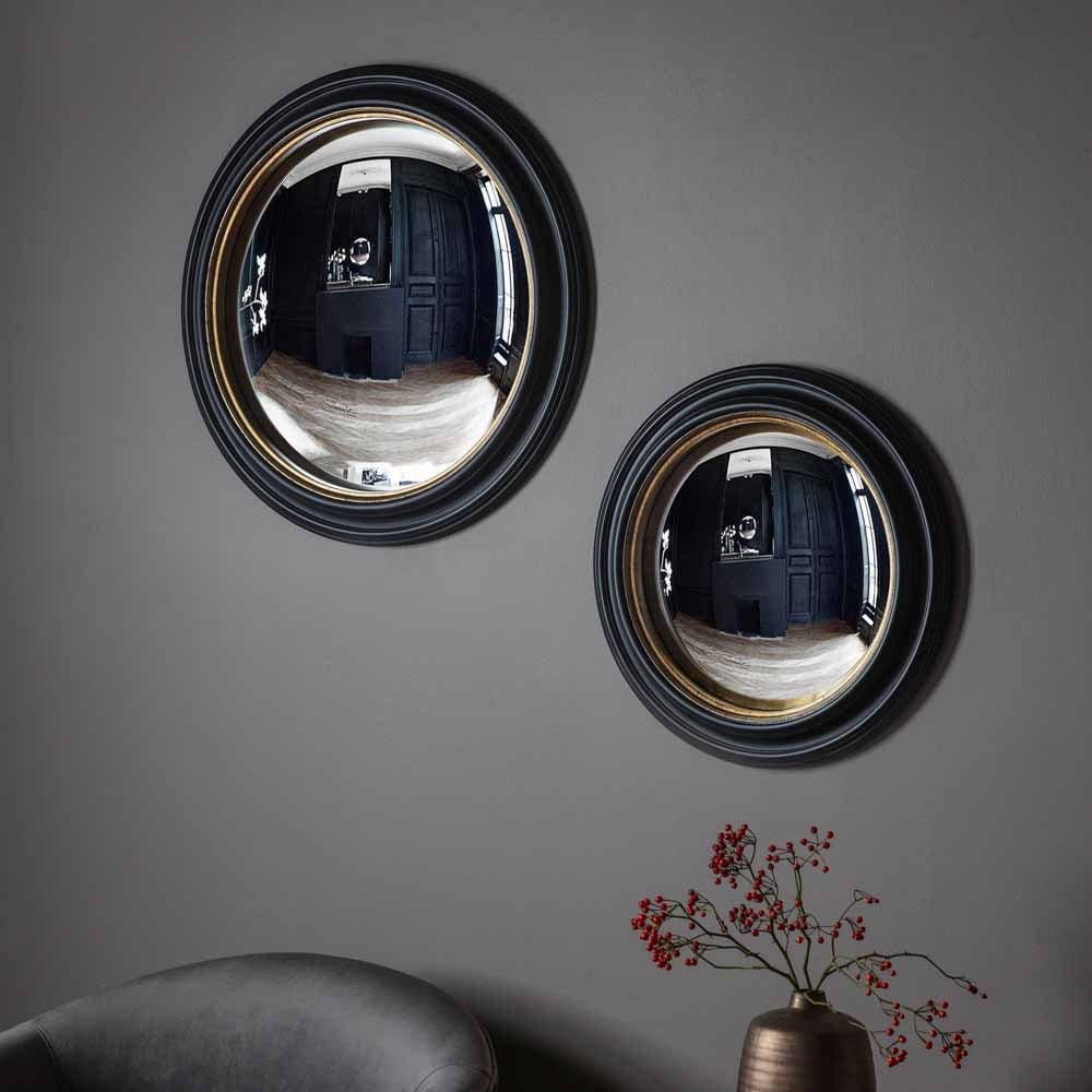 Rocquefort Convex Mirror Large Black / Gold