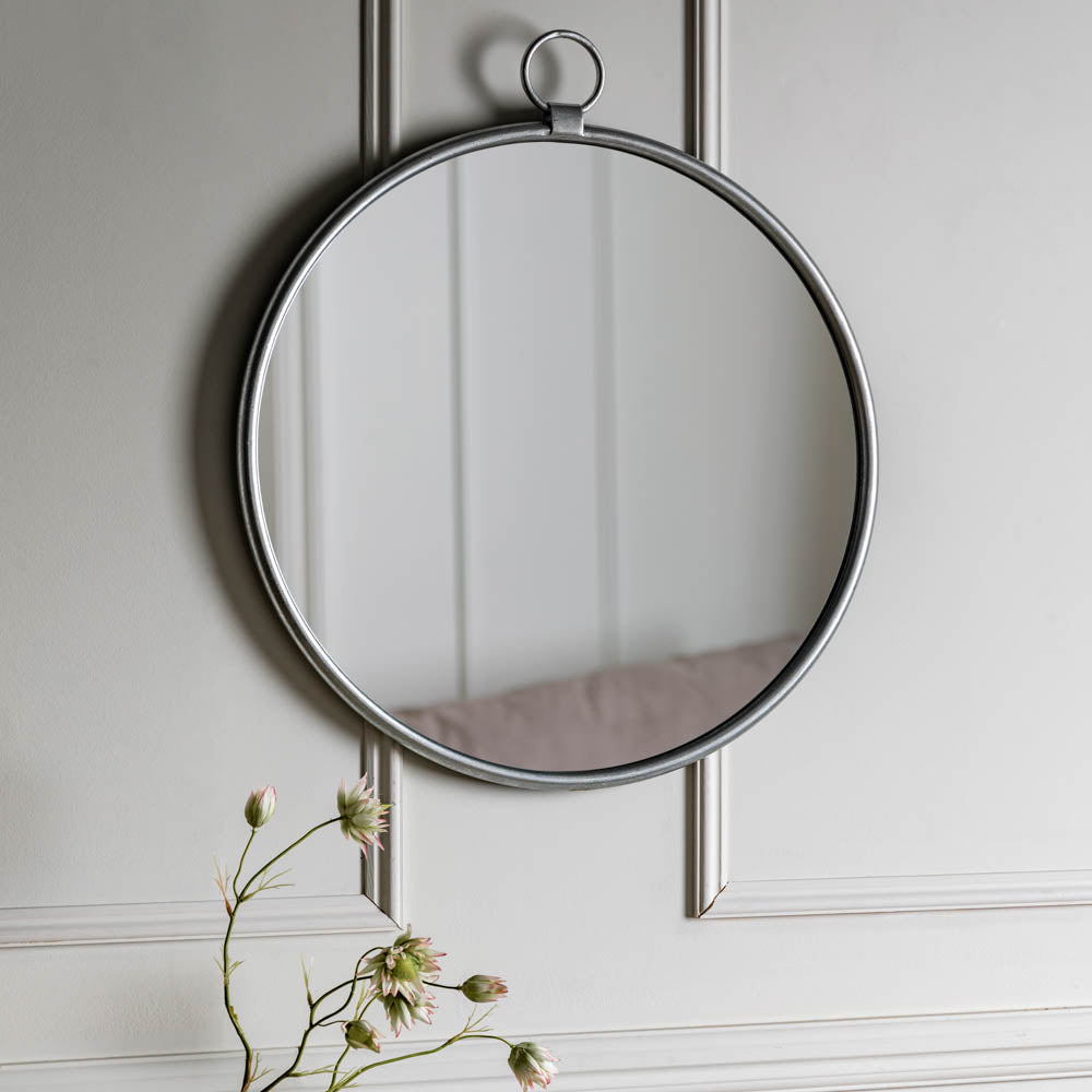 Cloud Silver Round Mirror