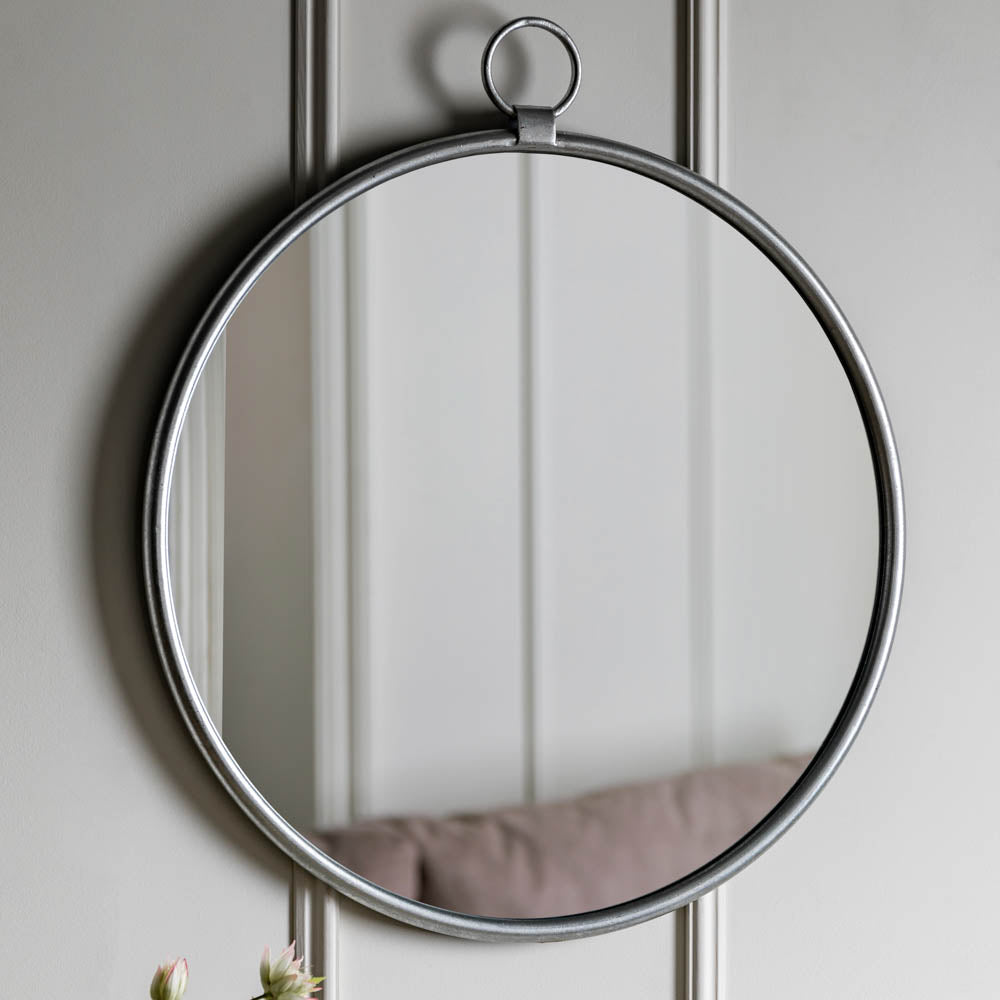 Cloud Silver Round Mirror