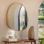 Holworth Pebble Mirror Gold Small