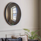 Yardley Convex Round Mirror Black 800mm
