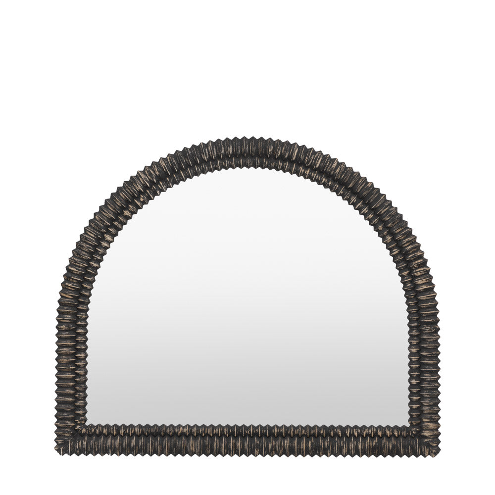 Belgravia Arch Overmantle Mirror Black Wash