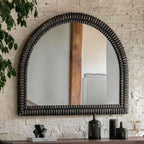 Belgravia Arch Overmantle Mirror Black Wash