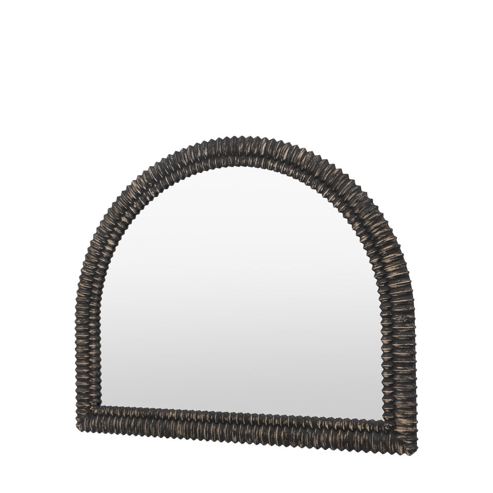 Belgravia Arch Overmantle Mirror Black Wash
