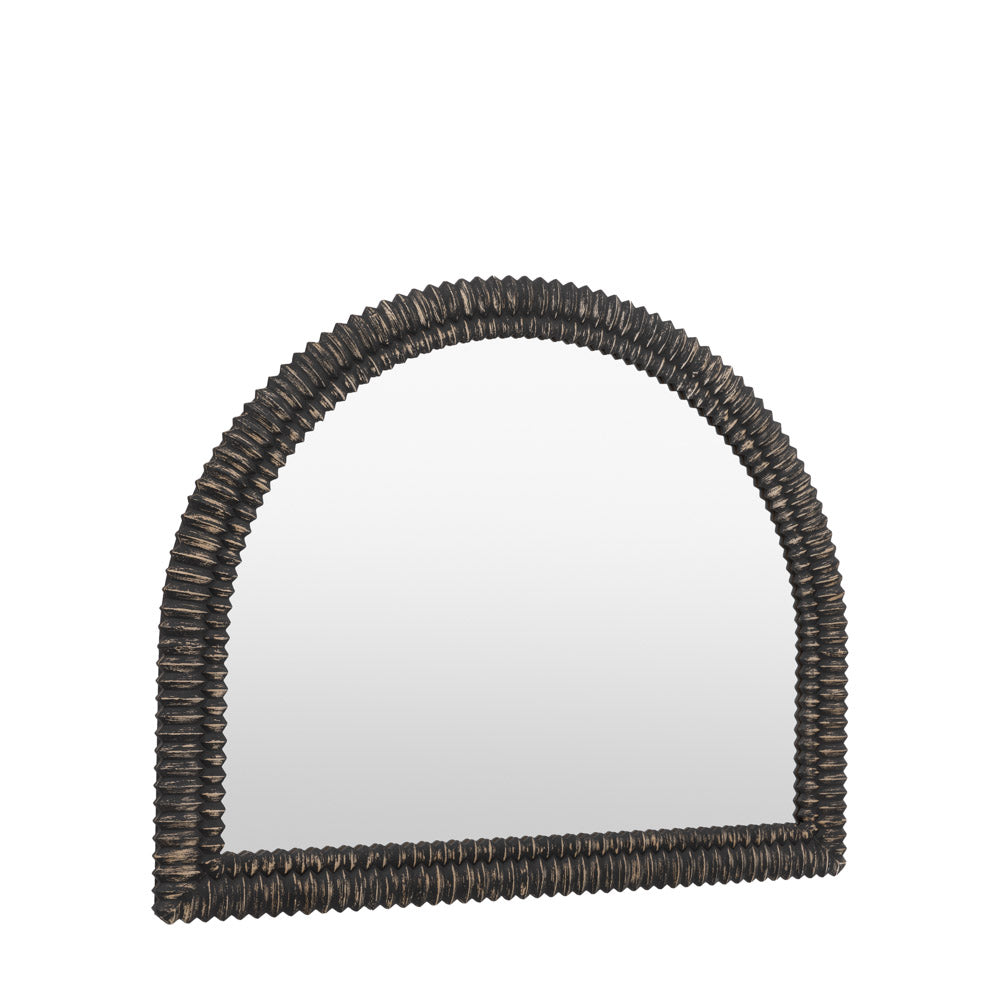 Belgravia Arch Overmantle Mirror Black Wash