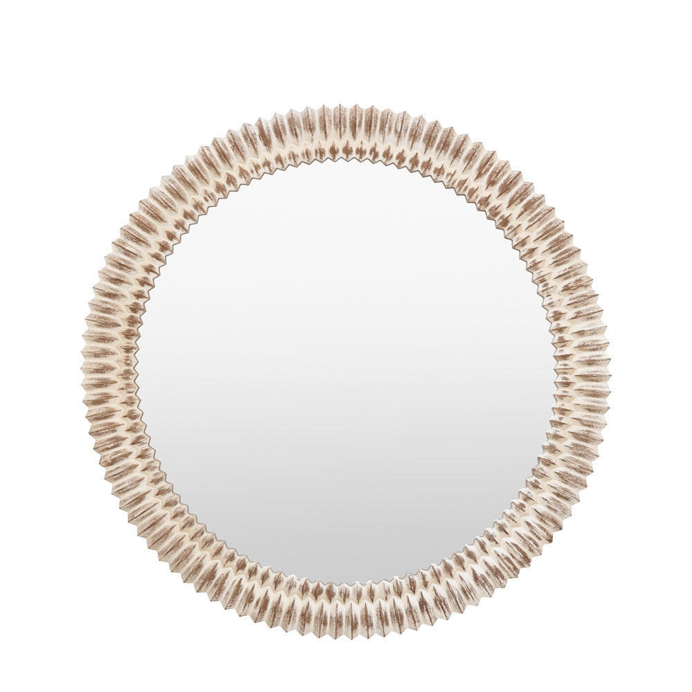 Belgravia Round Mirror White Wash 900mm