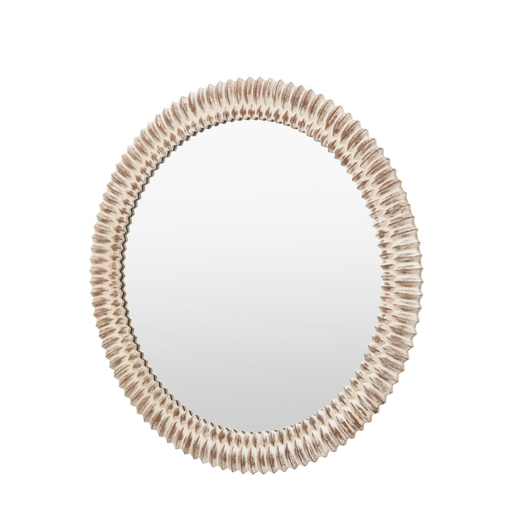 Belgravia Round Mirror White Wash 900mm
