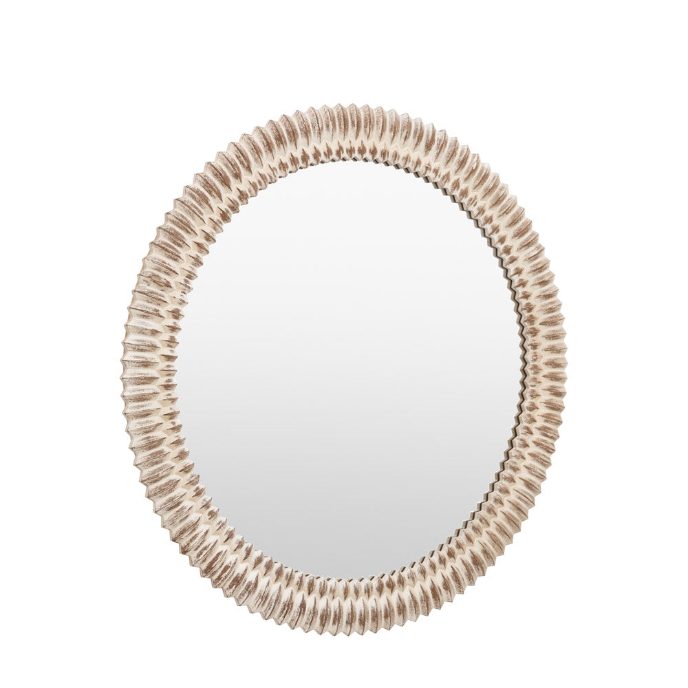 Belgravia Round Mirror White Wash 900mm